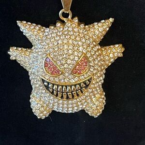 24” Stainless Steel, Iced Out w/CZ’s, Gengar Pendant, with Rollo Chain.